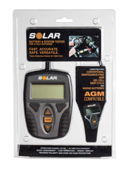 Clore Automotive SOLAR BA9 held in hand to show compact size and portable workshop convenience