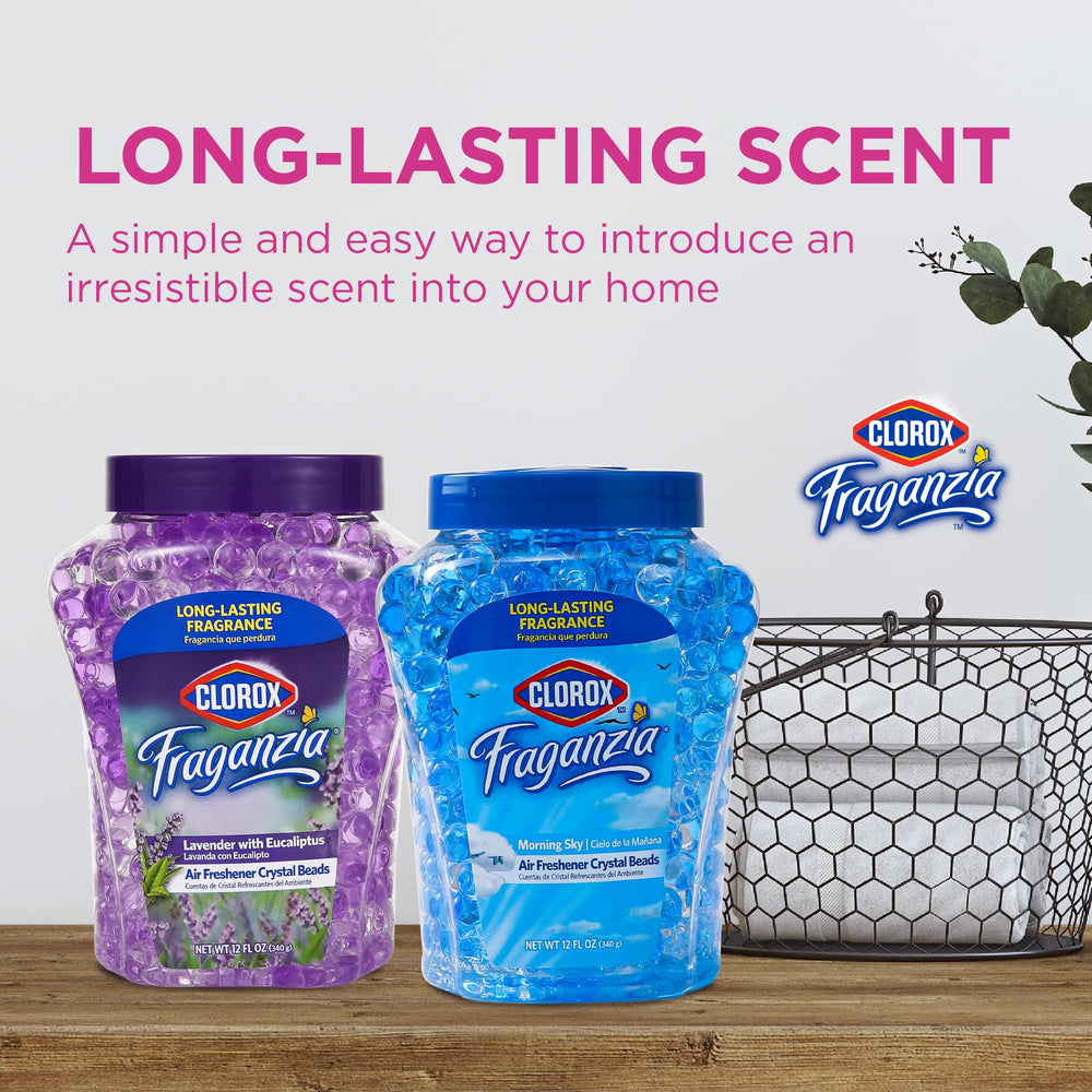 Clorox Fraganzia open container showing crystal beads and easy-use appeal