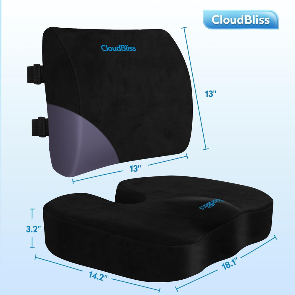 CloudBliss lumbar pillow adjustable strap securing proper lumbar placement
