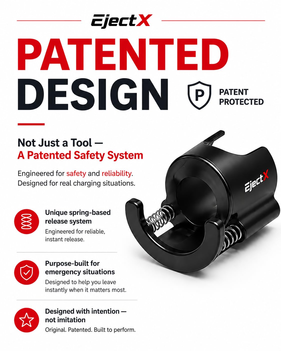 CM USA TECH EjectX material flex detail showing durable construction benefit