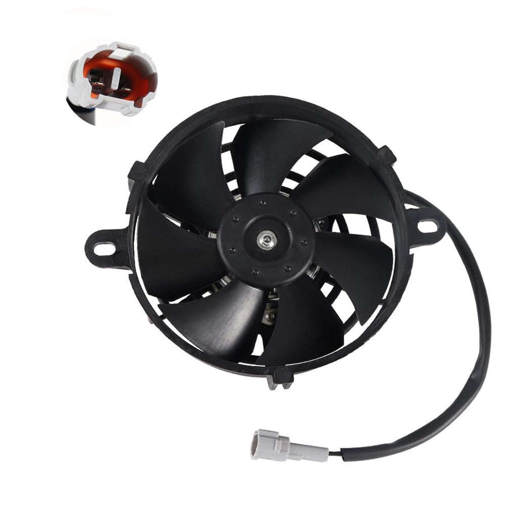 CMIYETO front view radiator fan showing mounting and compact design benefit