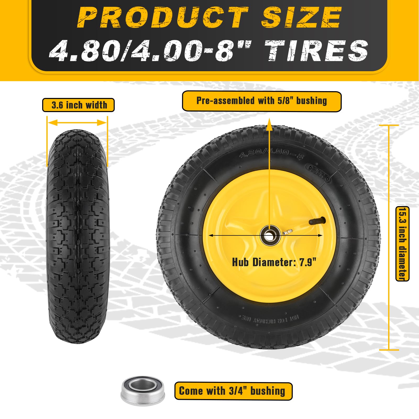 CMOOD close-up of tread pattern enhancing traction and stability on rough ground