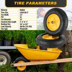 CMOOD wheel installed on wheelbarrow improving ride comfort and load control