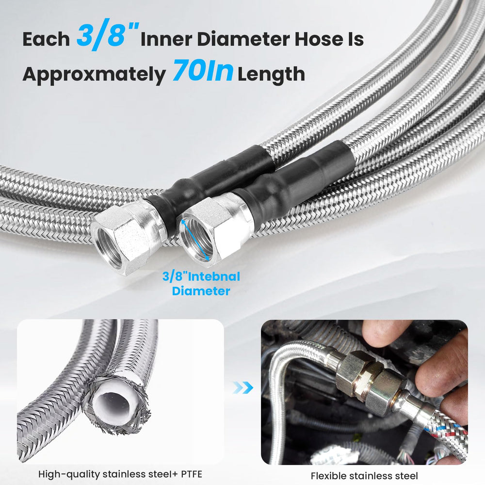 CMOOD braided line installed under hood demonstrating improved routing and cooling efficiency