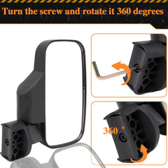 CMOOD mirror mounted on roll bar demonstrating secure fit and stability