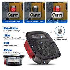 CMVT Auto reverse white LED bar illuminated showing brighter backup visibility