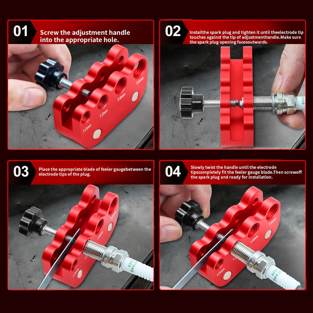 CNRAQR adapter with feeler gauge illustrating precise gap setting