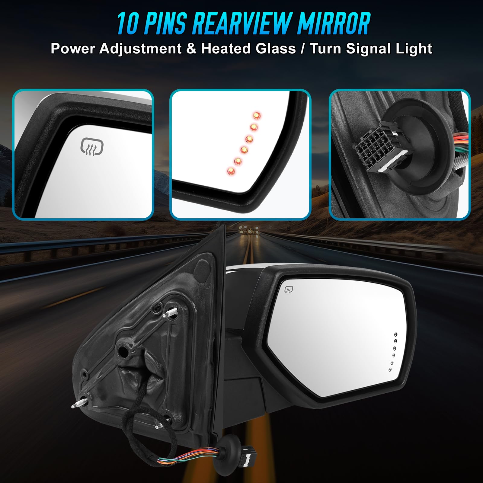 CNYGO mirror installed on Silverado passenger side showing restored appearance benefit