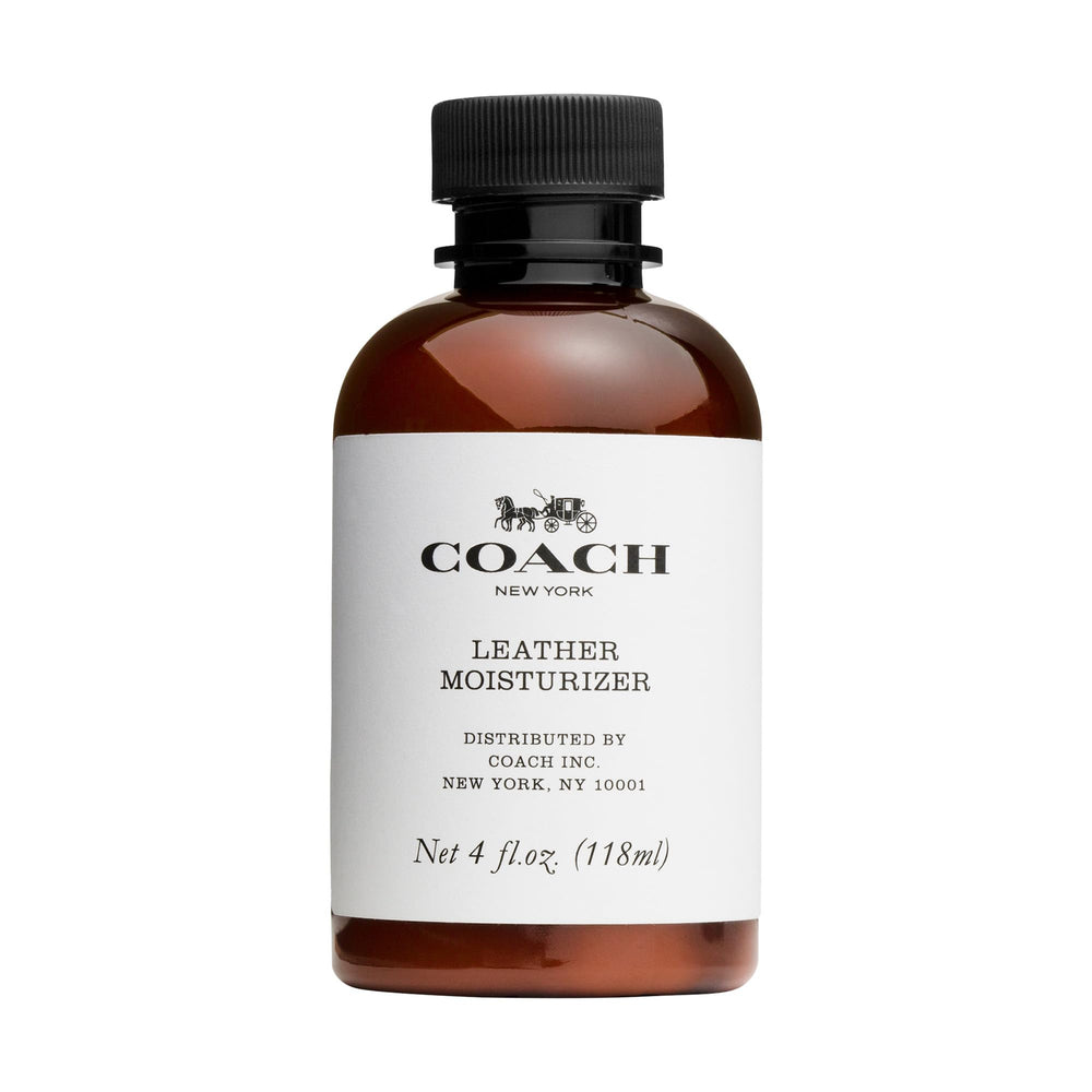 COACH moisturizer front packaging showing brand and product benefit: leather care