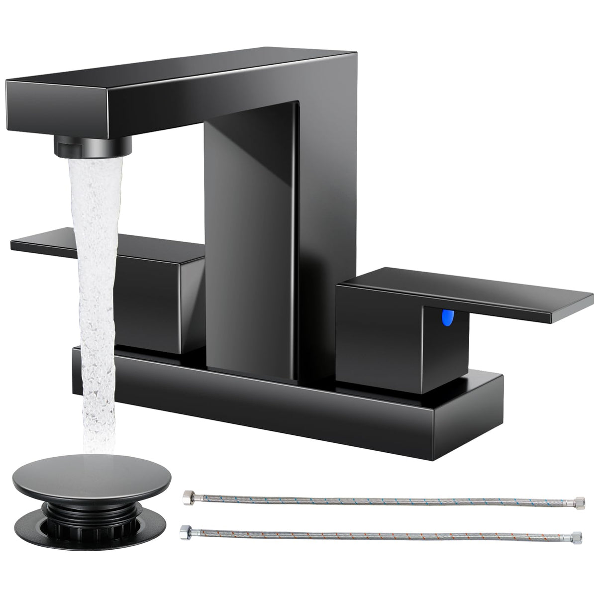 Cobbe faucet front view in matte black showing modern style and easy upgrade