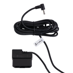COBRA front view of OBDII to barrel connector showing easy plug-in benefit