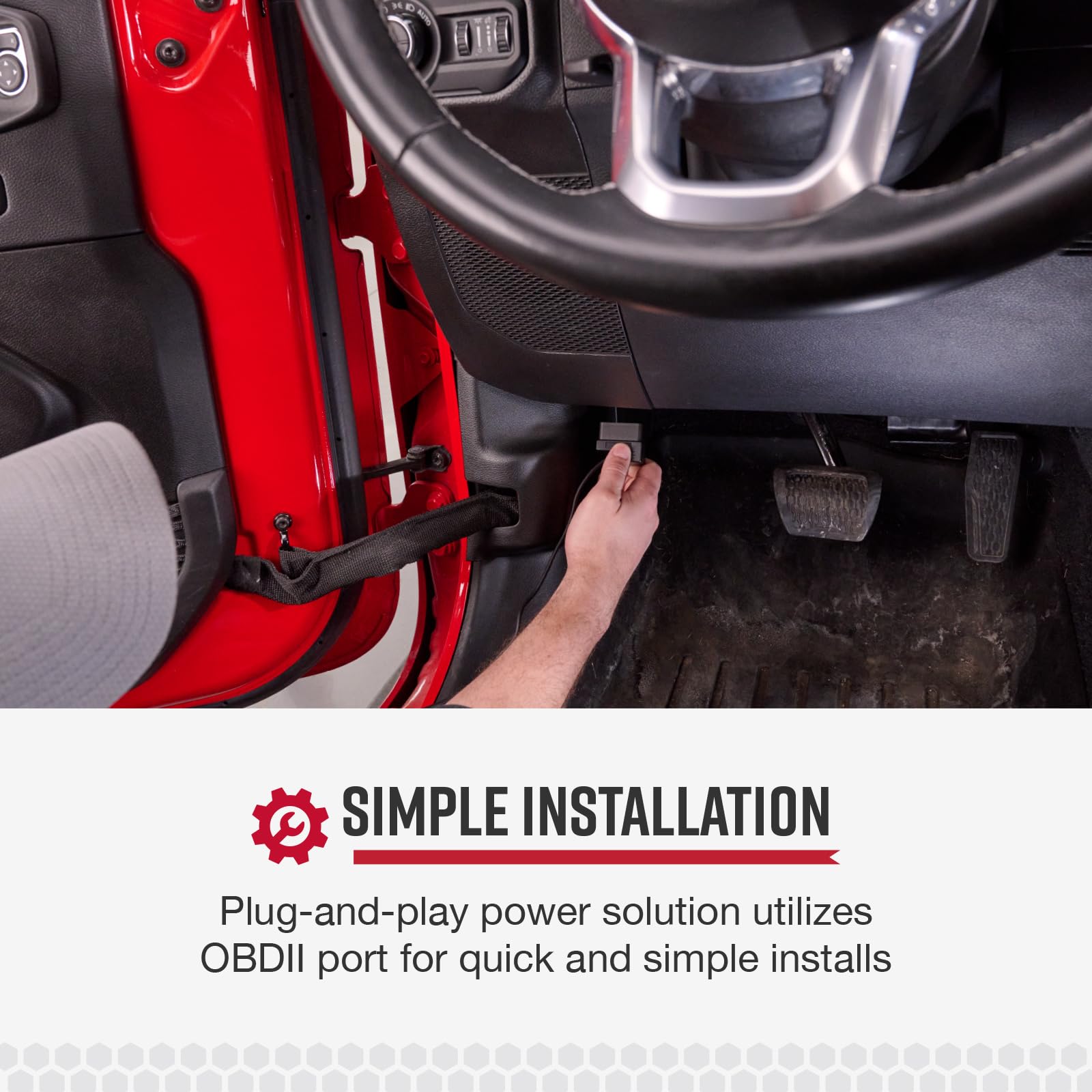COBRA cable installed in vehicle dash providing uncluttered cabin benefit