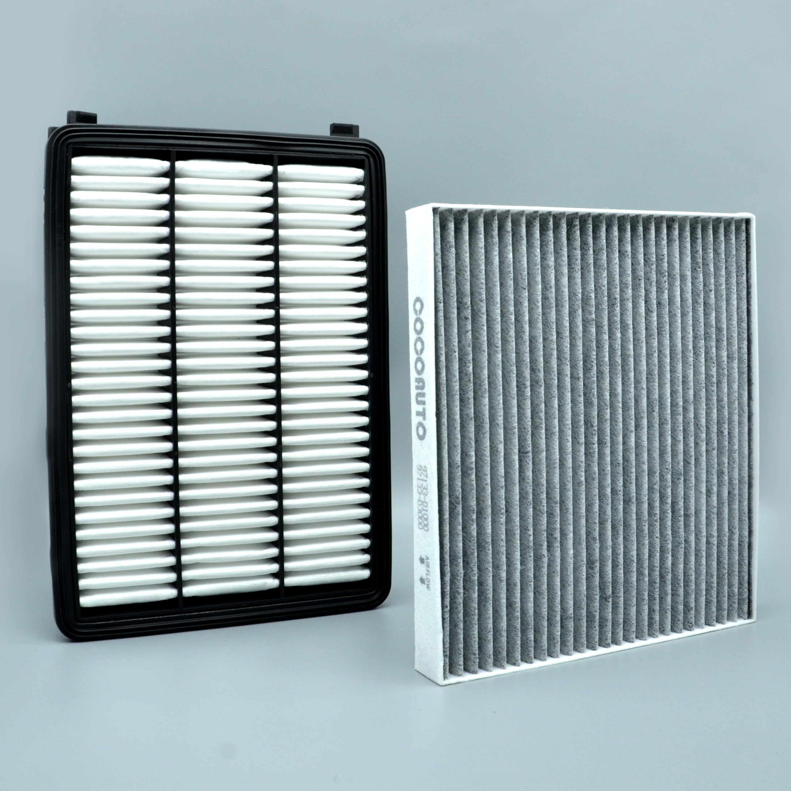 COCOAUTO filters placed in vehicle engine bay illustrating correct fit and protection