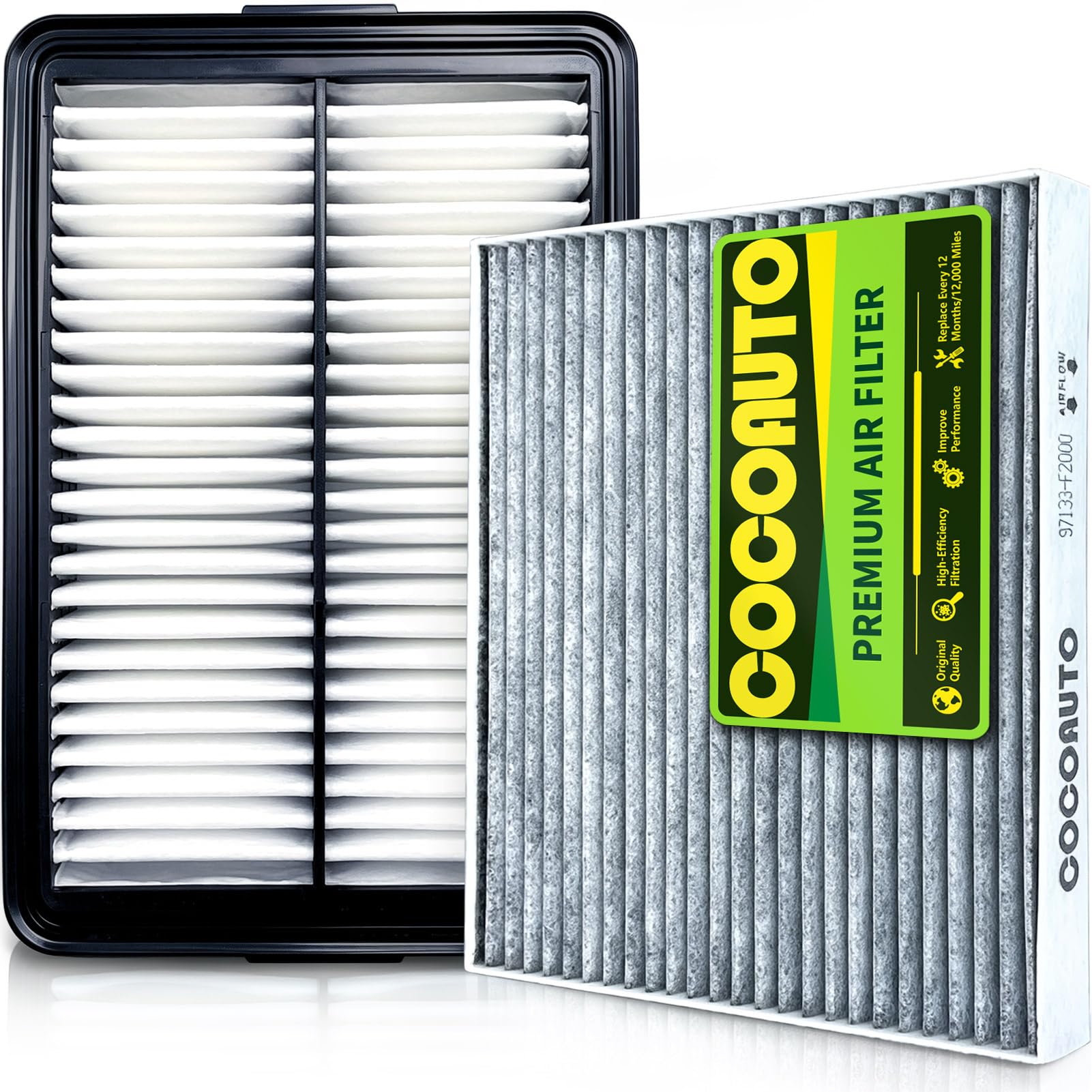 COCOAUTO front packaging showing both cabin and engine filters and benefits