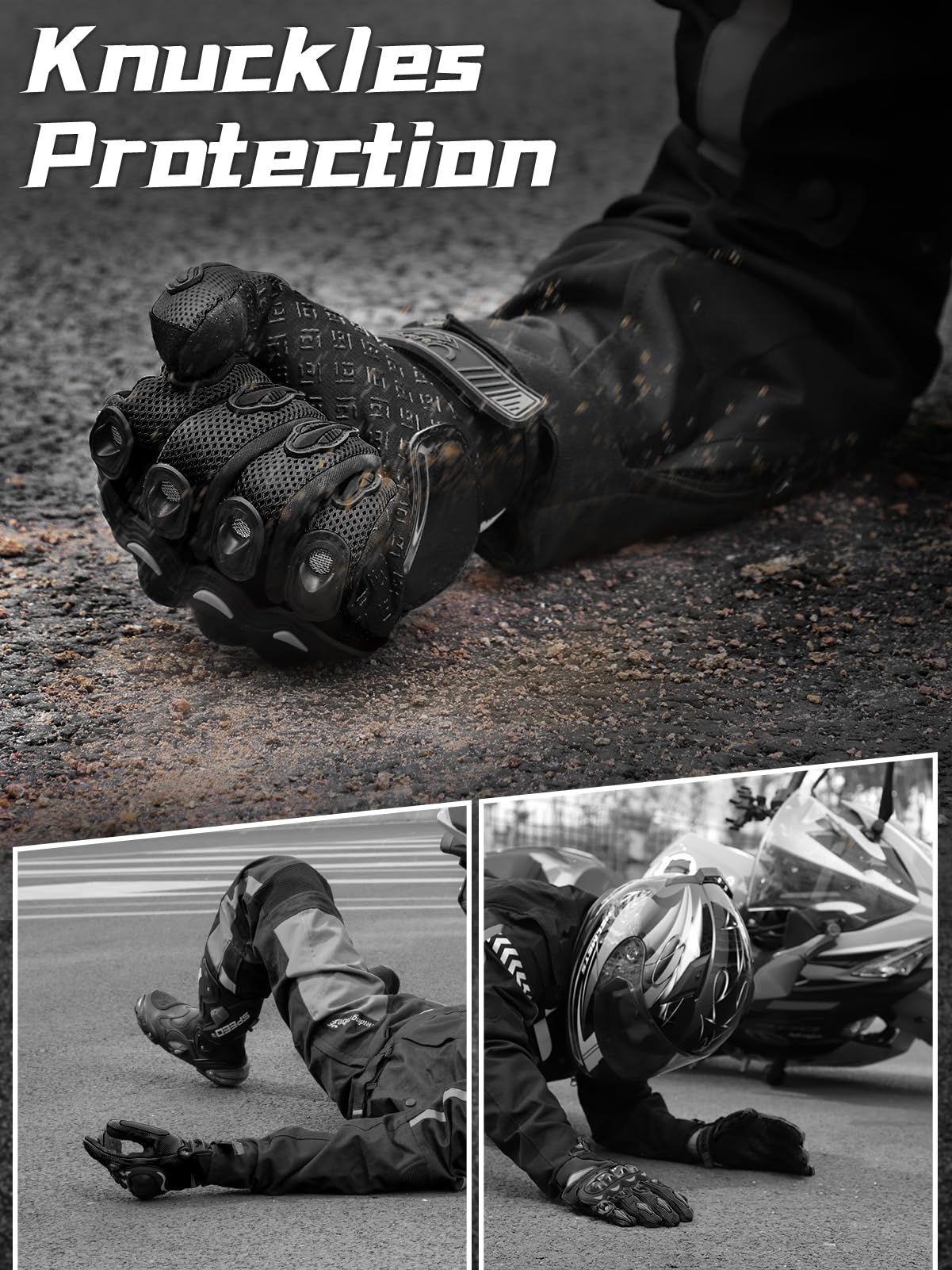 COFIT gloves worn on motorcycle demonstrating protection and comfort