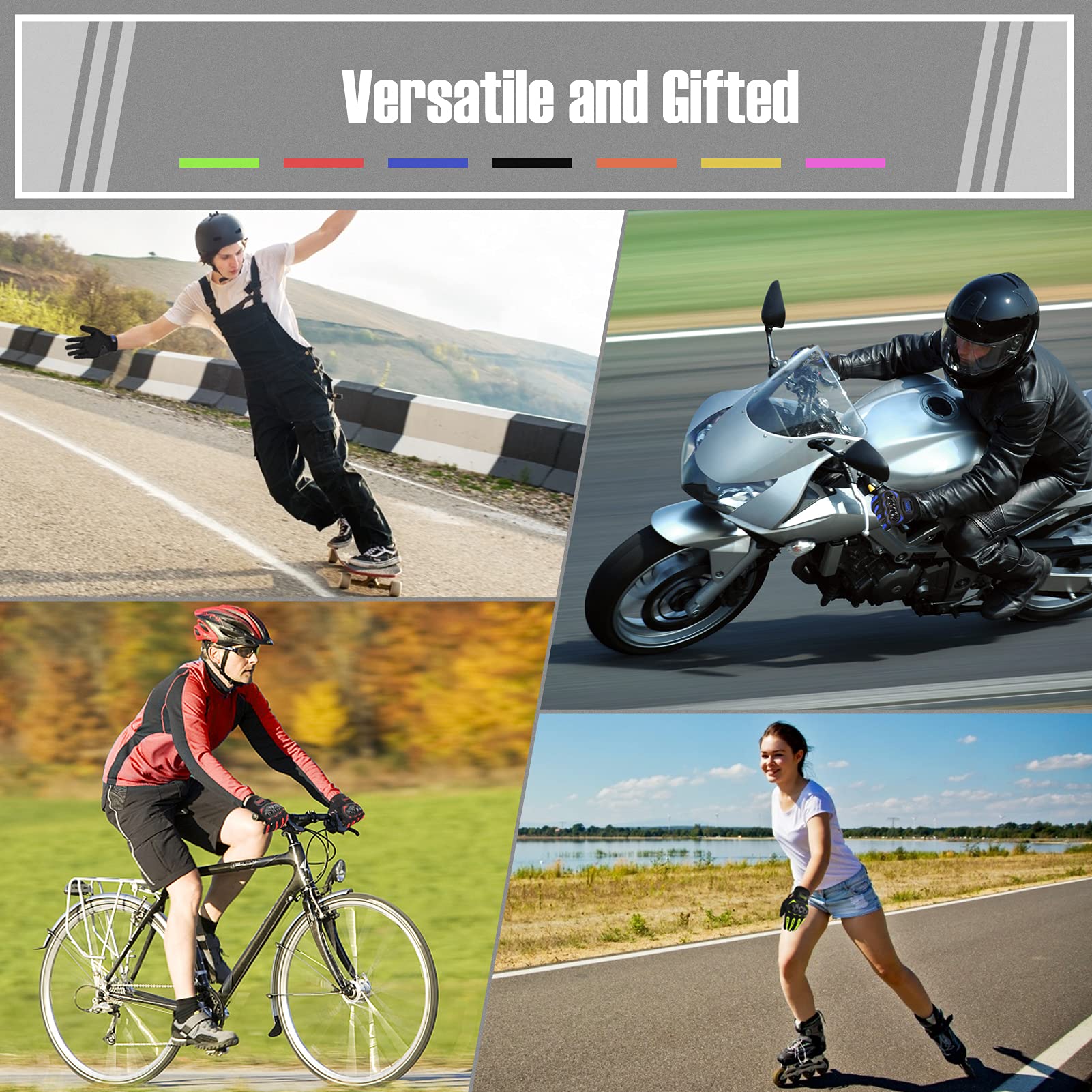 COFIT gloves in riding action on a bike demonstrating protective comfort benefit