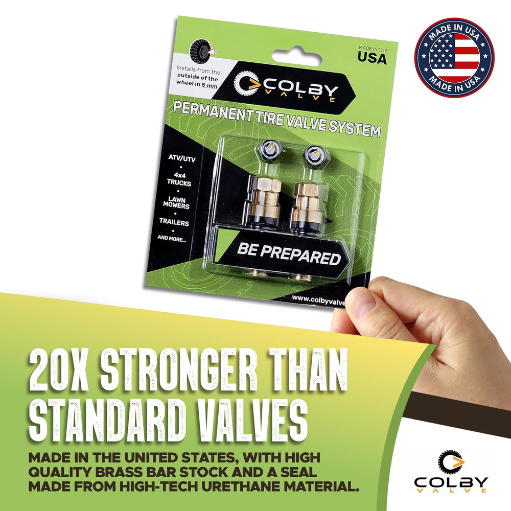 Colby Valve valve core detail highlighting removable core for easy inflation