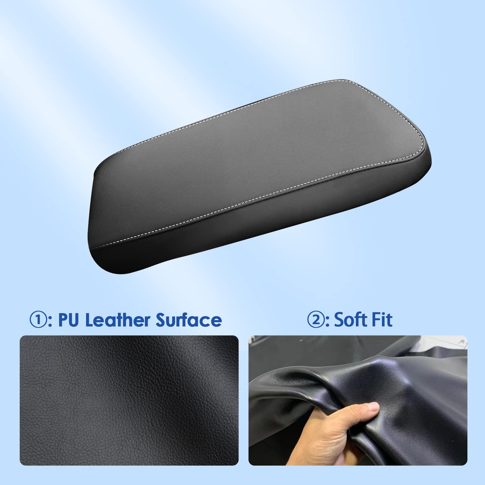 Coleya padded leather texture close-up for comfy elbow support