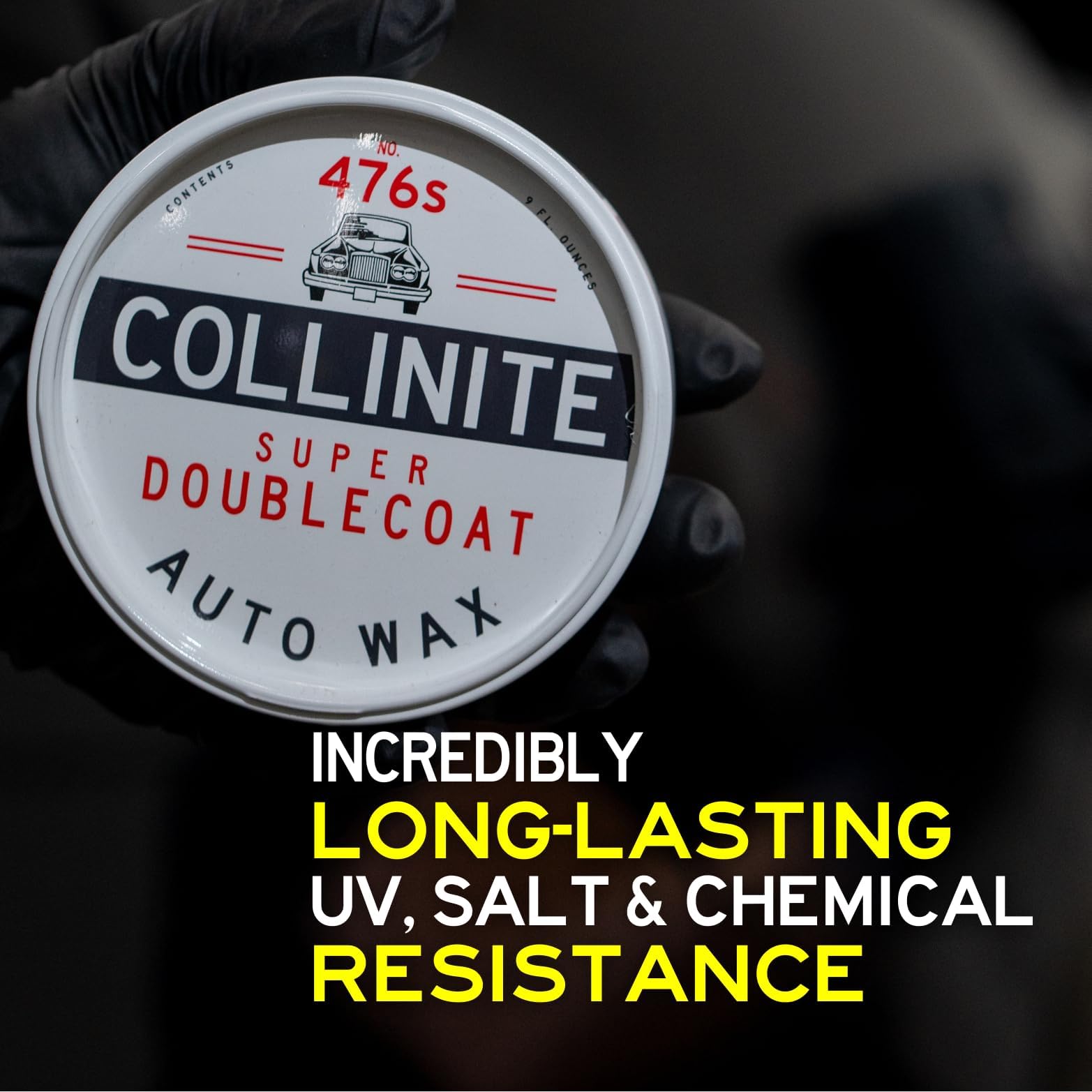 COLLINITE 476 being applied to panel with applicator, yields warm gloss