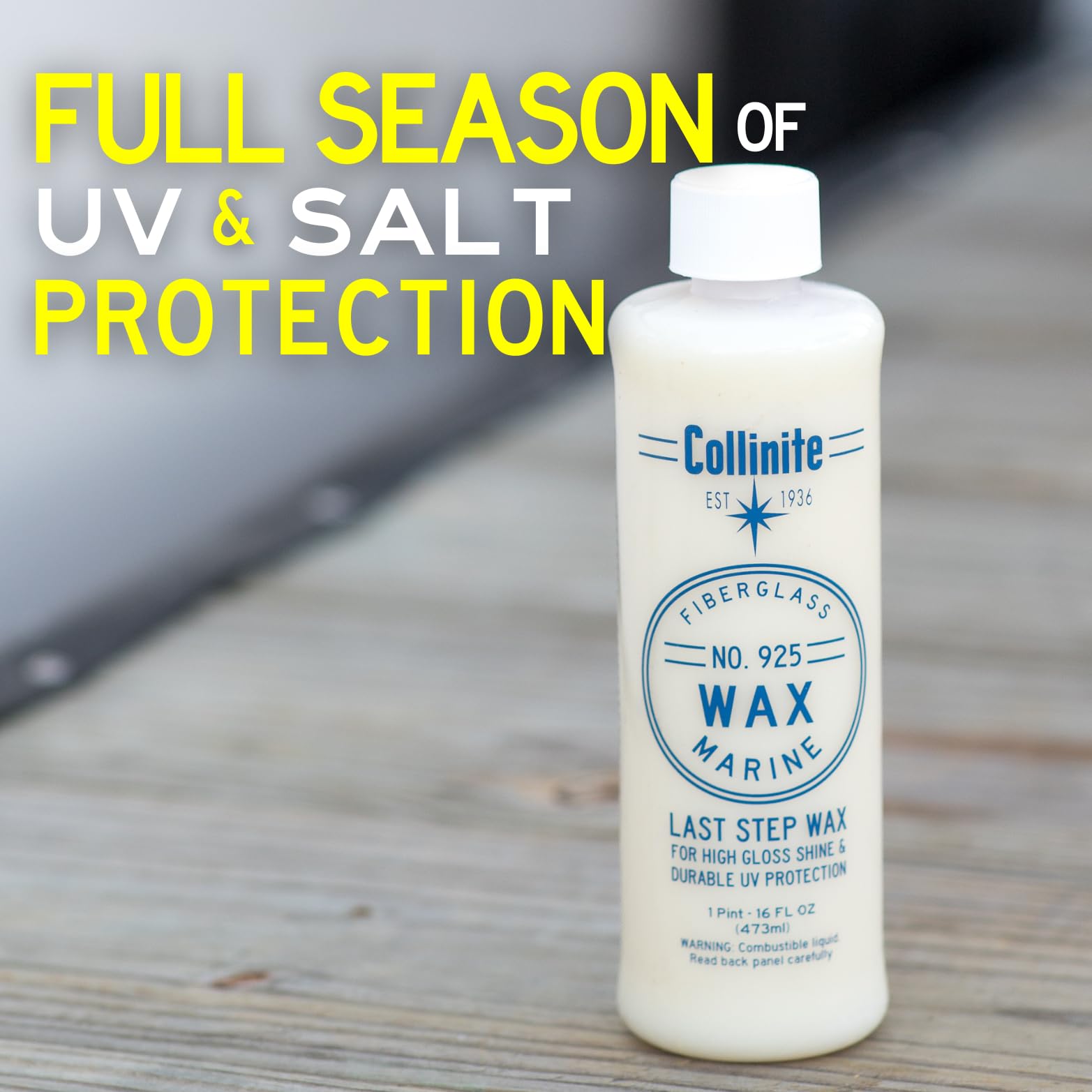 Hand applying COLLINITE 925 to fiberglass hull for easy, even coverage benefit
