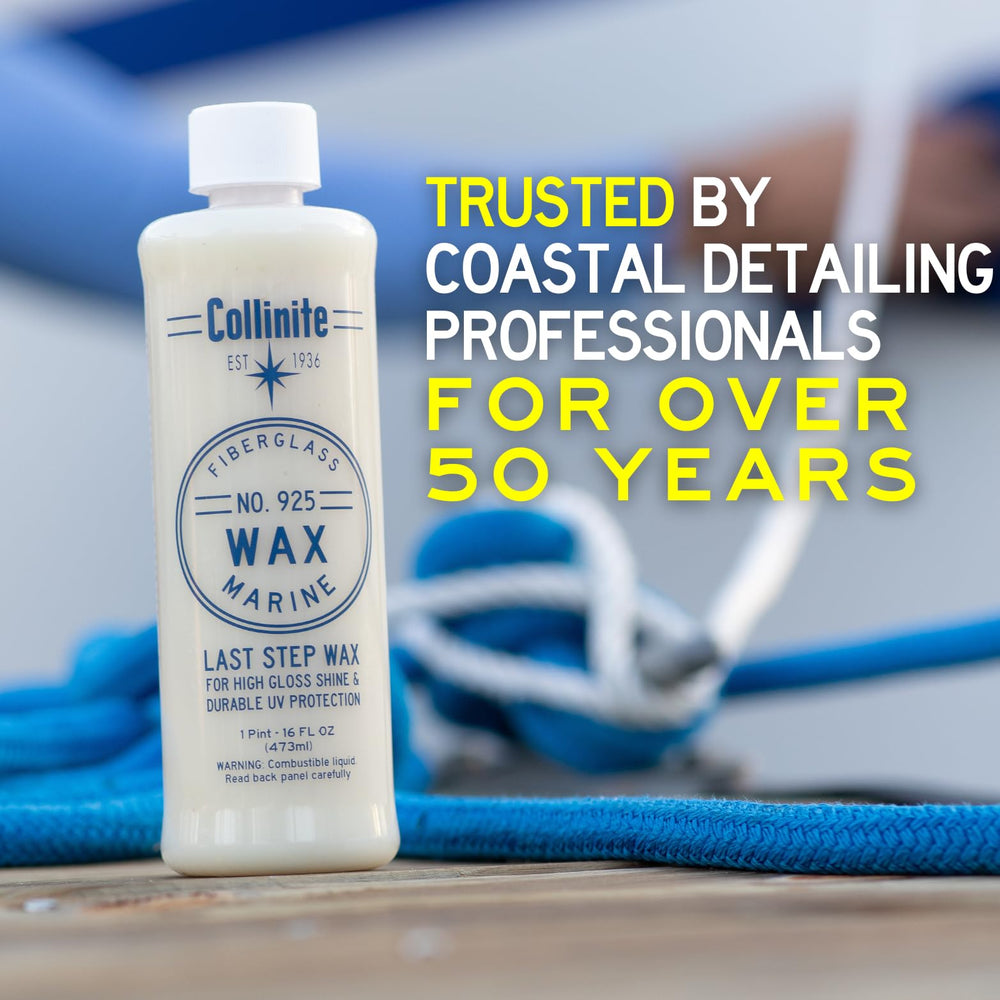 DA polisher buffing COLLINITE 925 on gelcoat for fast professional results