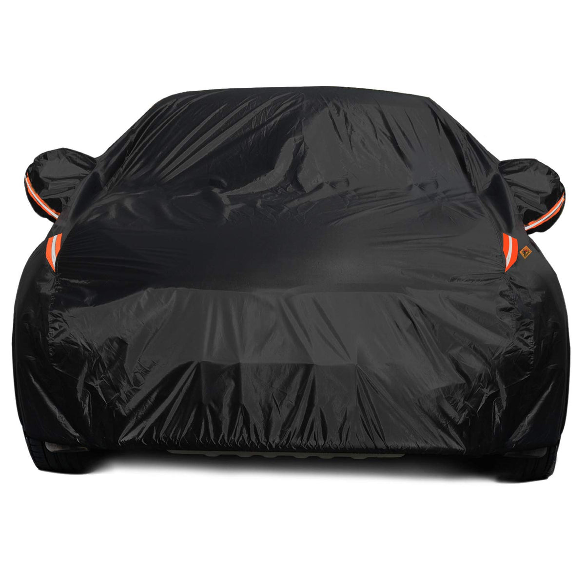 COLOR RAIN TIME front view of full sedan cover showing complete protection and fit