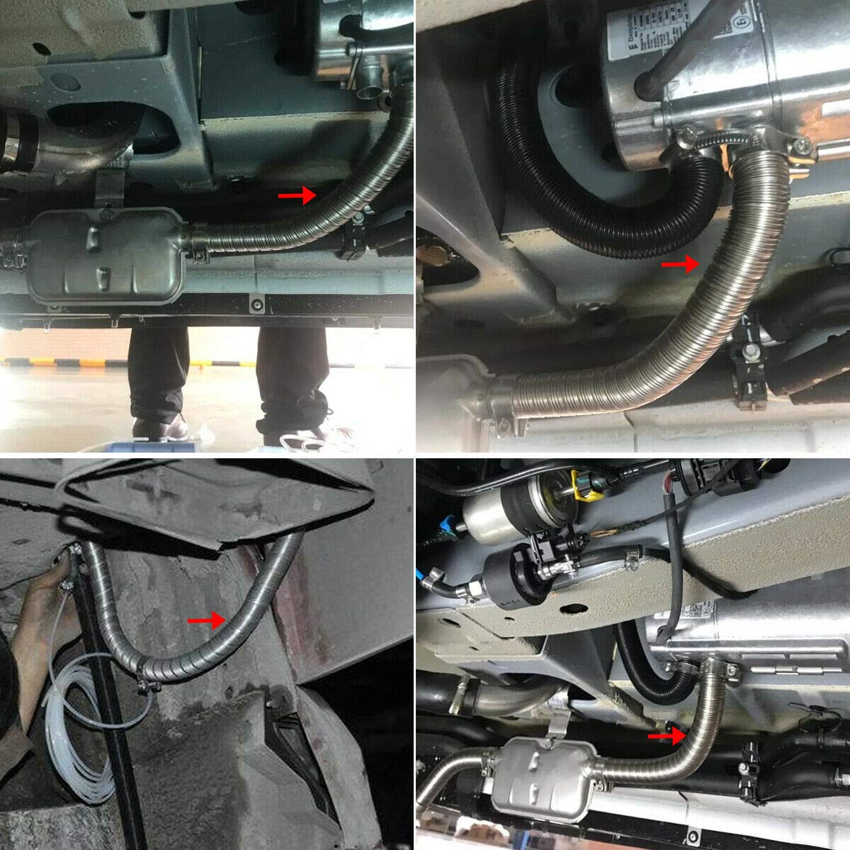COLOR TREE installed under van showing neat exhaust routing benefit