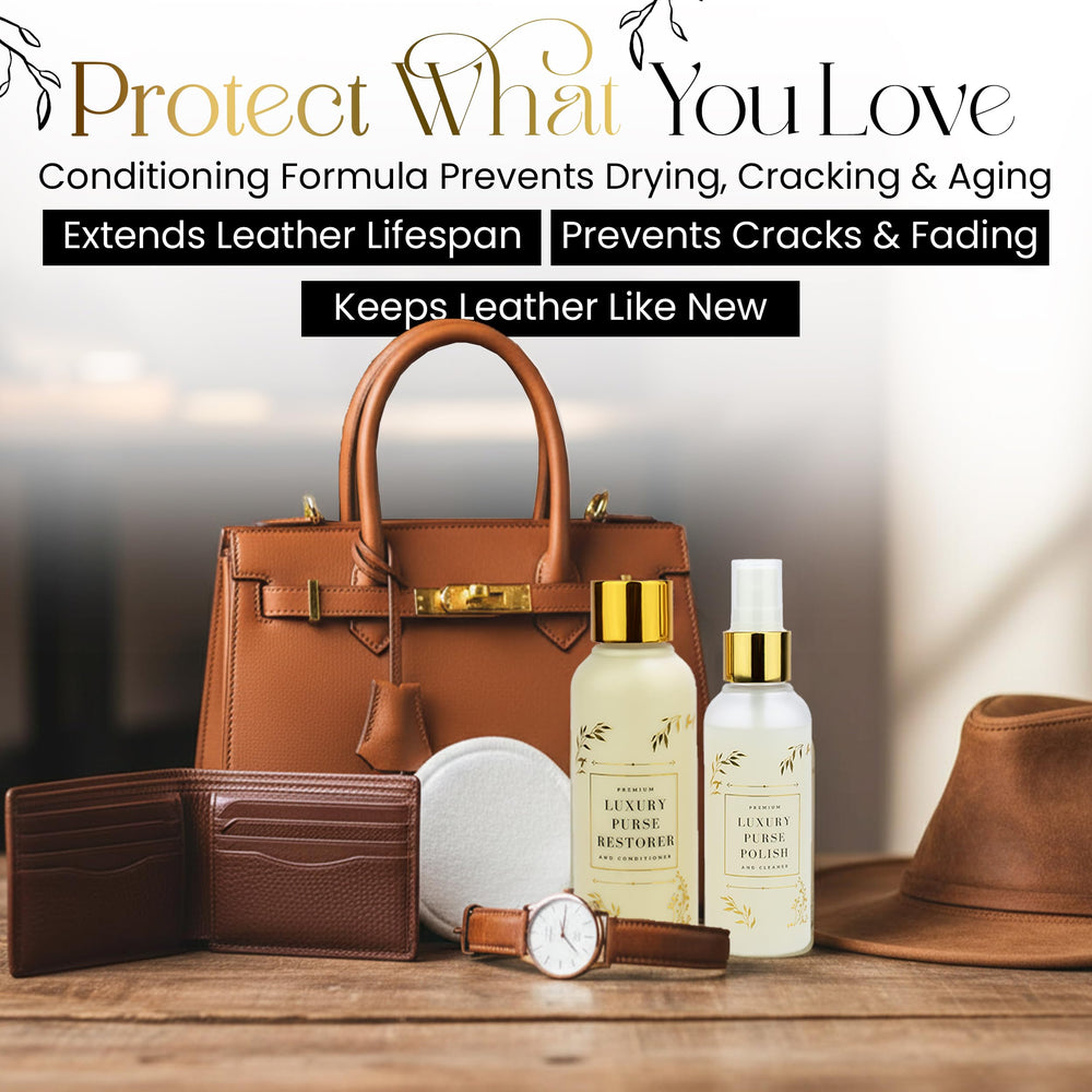 Combat Cleaner applied to a handbag demonstrating gentle cleaning and conditioning