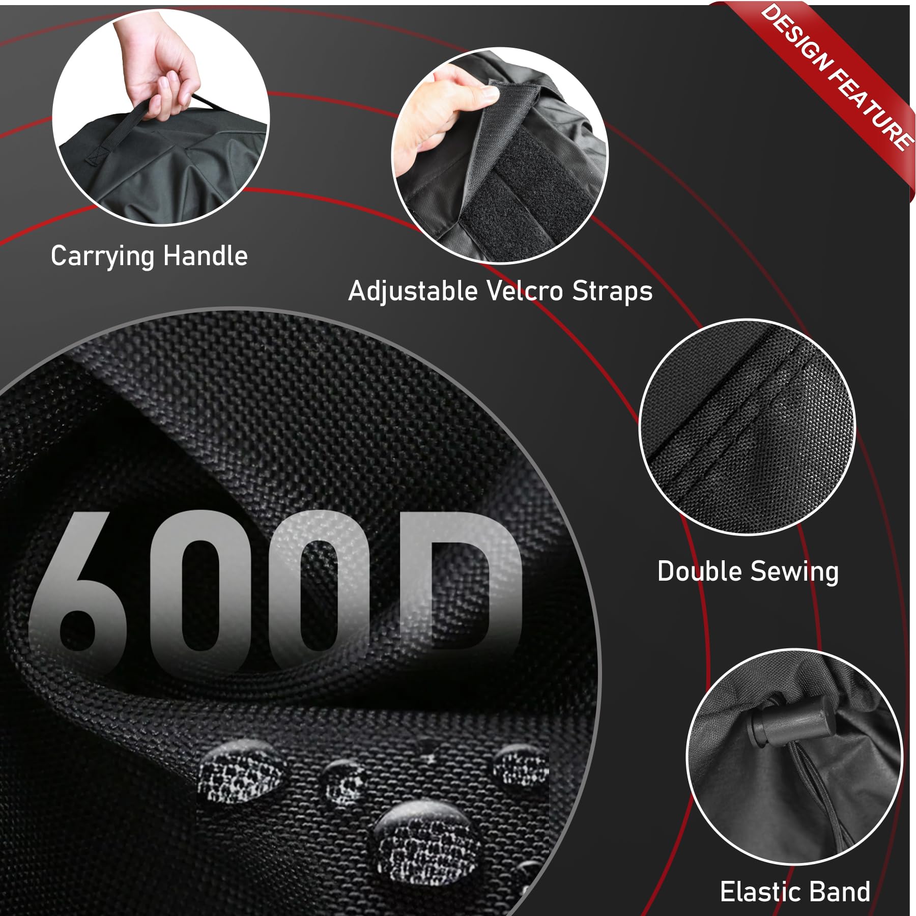 M COMNOVA OUTDOORS texture detail of 600D PU Oxford for tear resistance