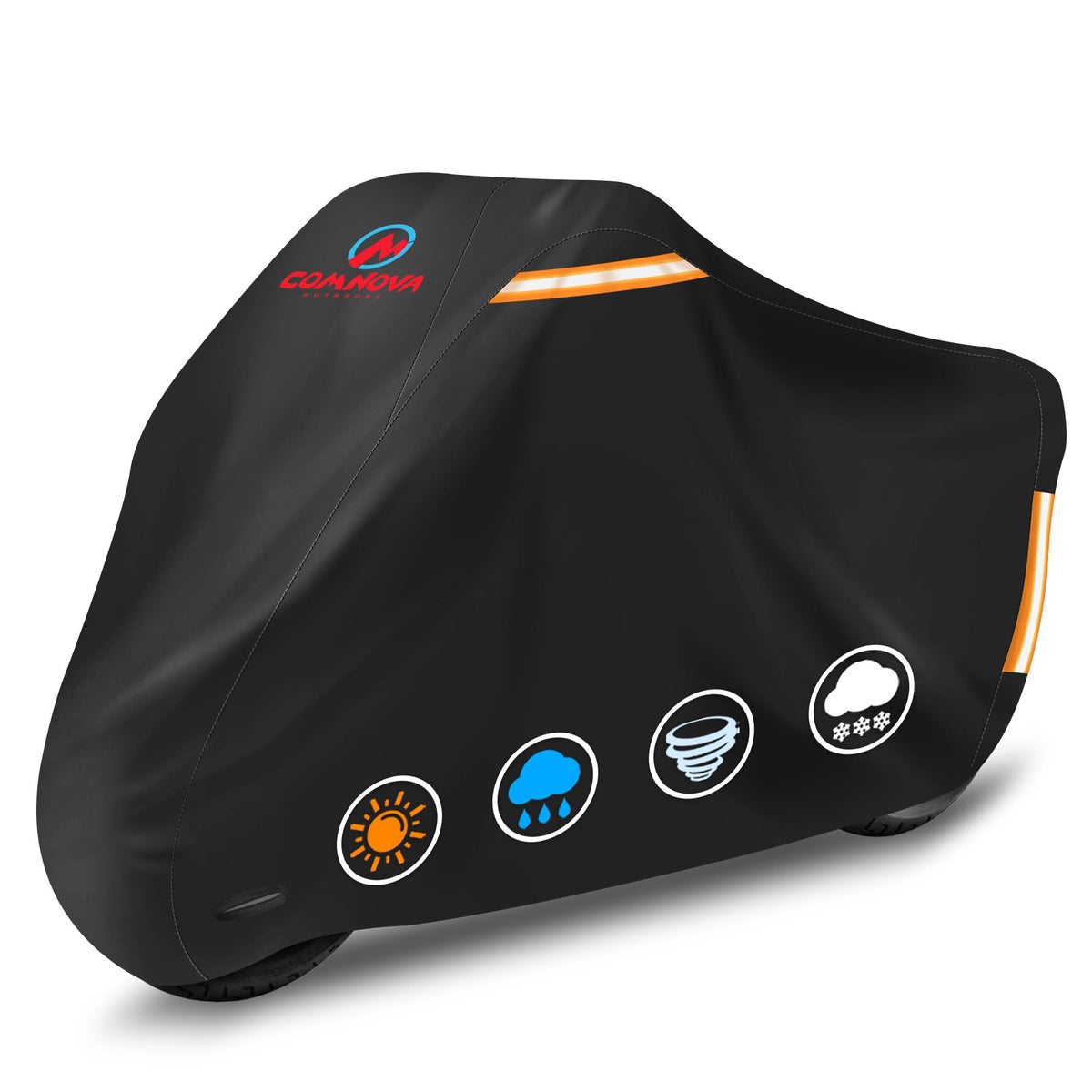 M COMNOVA OUTDOORS front view of folded cover showing label and compact storage benefit