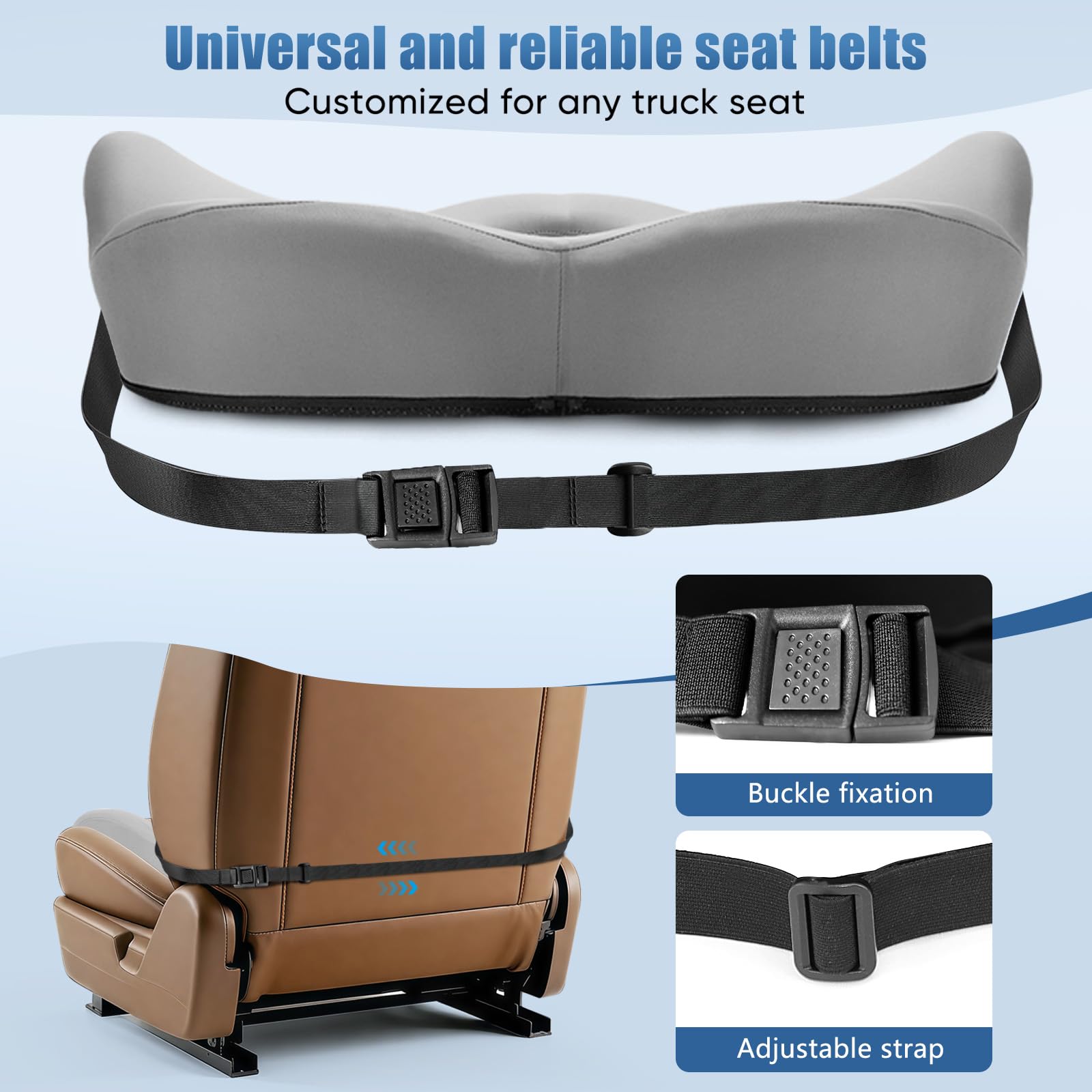 Comphekept cushion on an office chair supporting posture and circulation