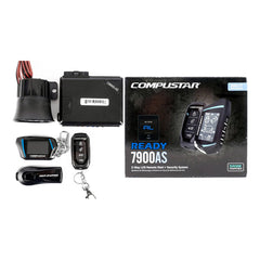 Compustar 2-way LCD remote close-up with clear status icons for confident control