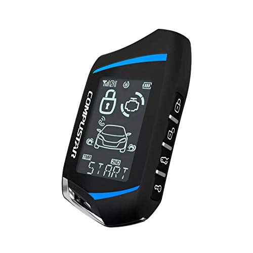 Compustar remote held in hand demonstrating long-range control and quick confirmation