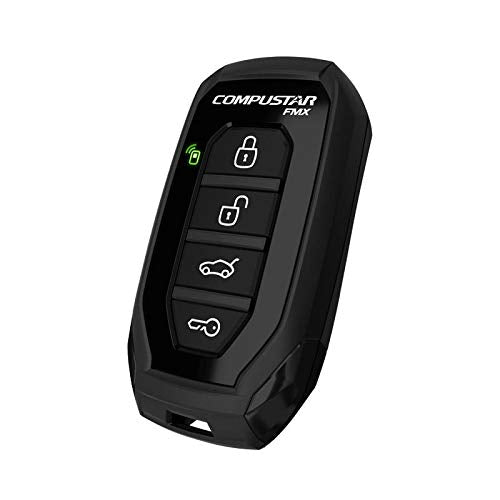 Compustar shock sensor mounted on car hood illustrating intrusion detection coverage