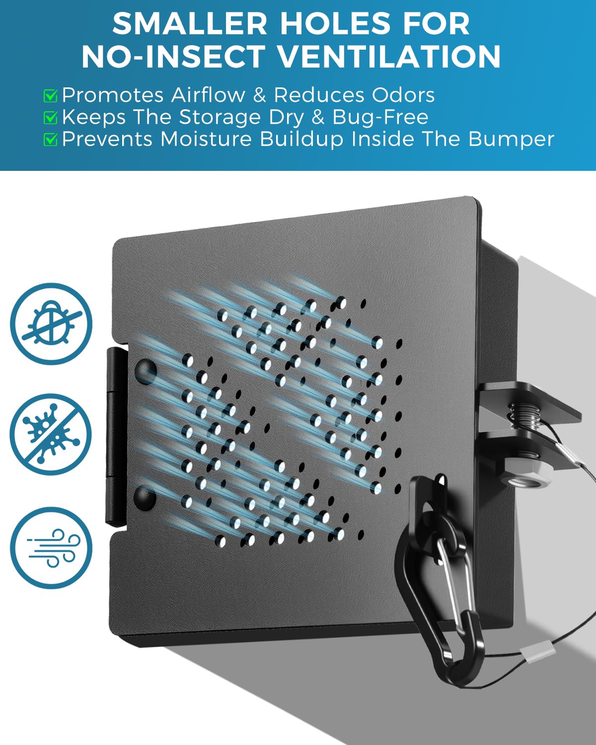 CONMWO vent detail highlighting airflow design that reduces moisture and odor