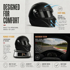 Conquer helmet fire-retardant padded interior close-up offering long-session comfort