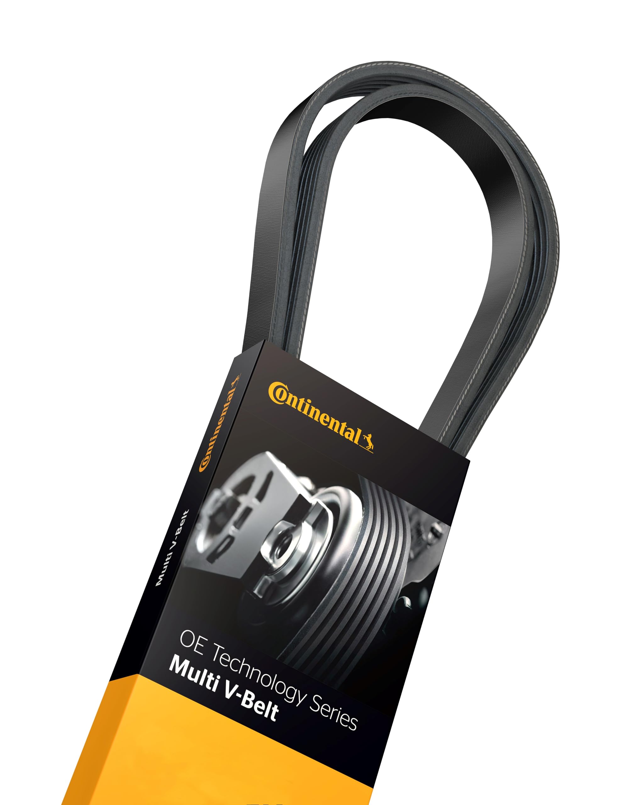 Continental front packaging of 4070834 belt showing model and fit benefits