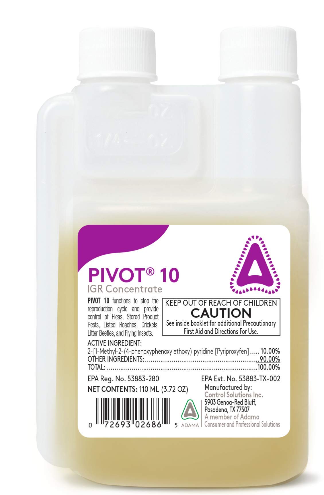 Control Solutions Pivot 10 close-up of applicator mixing concentrate demonstrating precise dilution