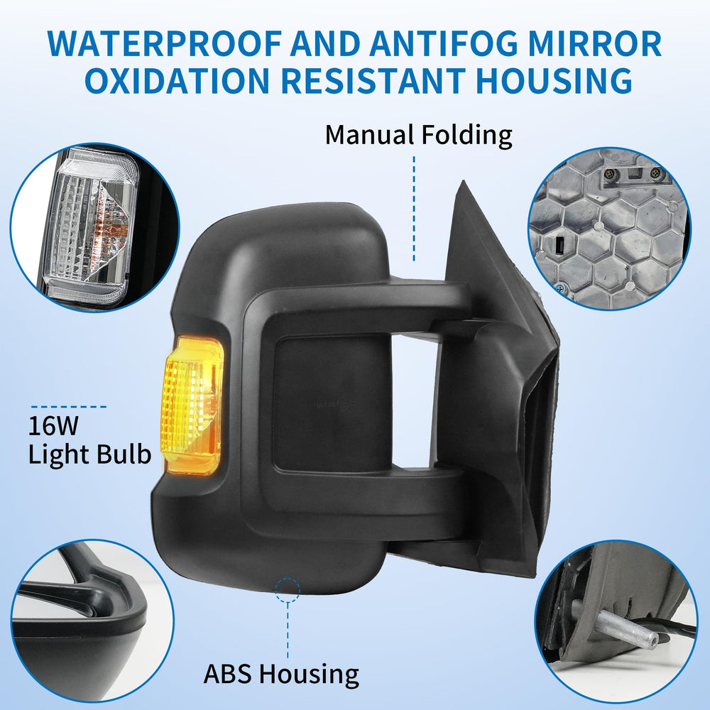 Convitex passenger mirror side profile folded to save space in tight areas