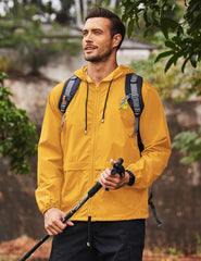 COOFANDY zipper and hood detail demonstrating secure closure and rain protection