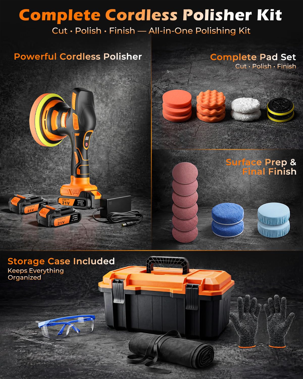 Coranex hard carrying case open with organized tools for easy transport