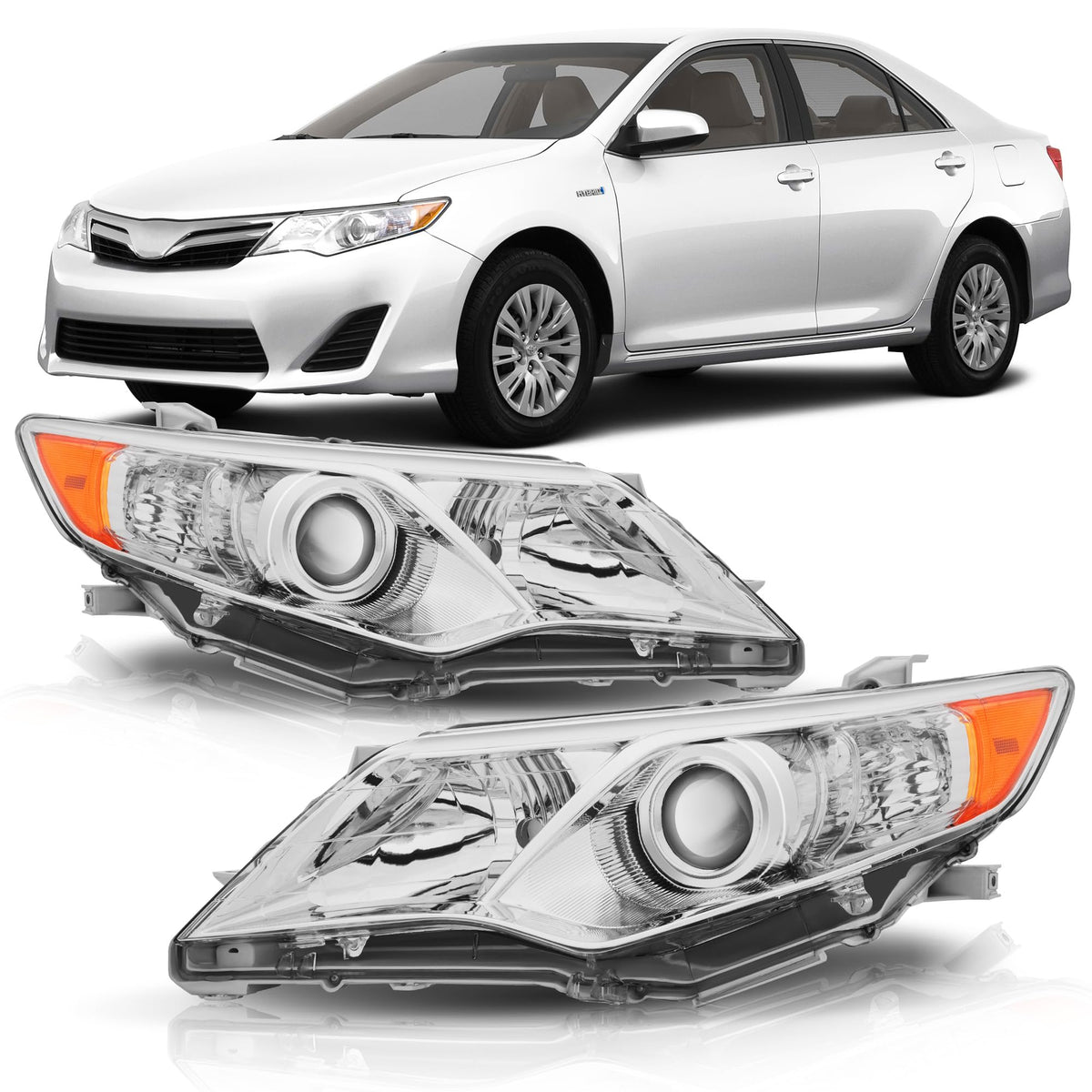 corkiauto front assembly chrome amber showing clean factory look and improved visibility