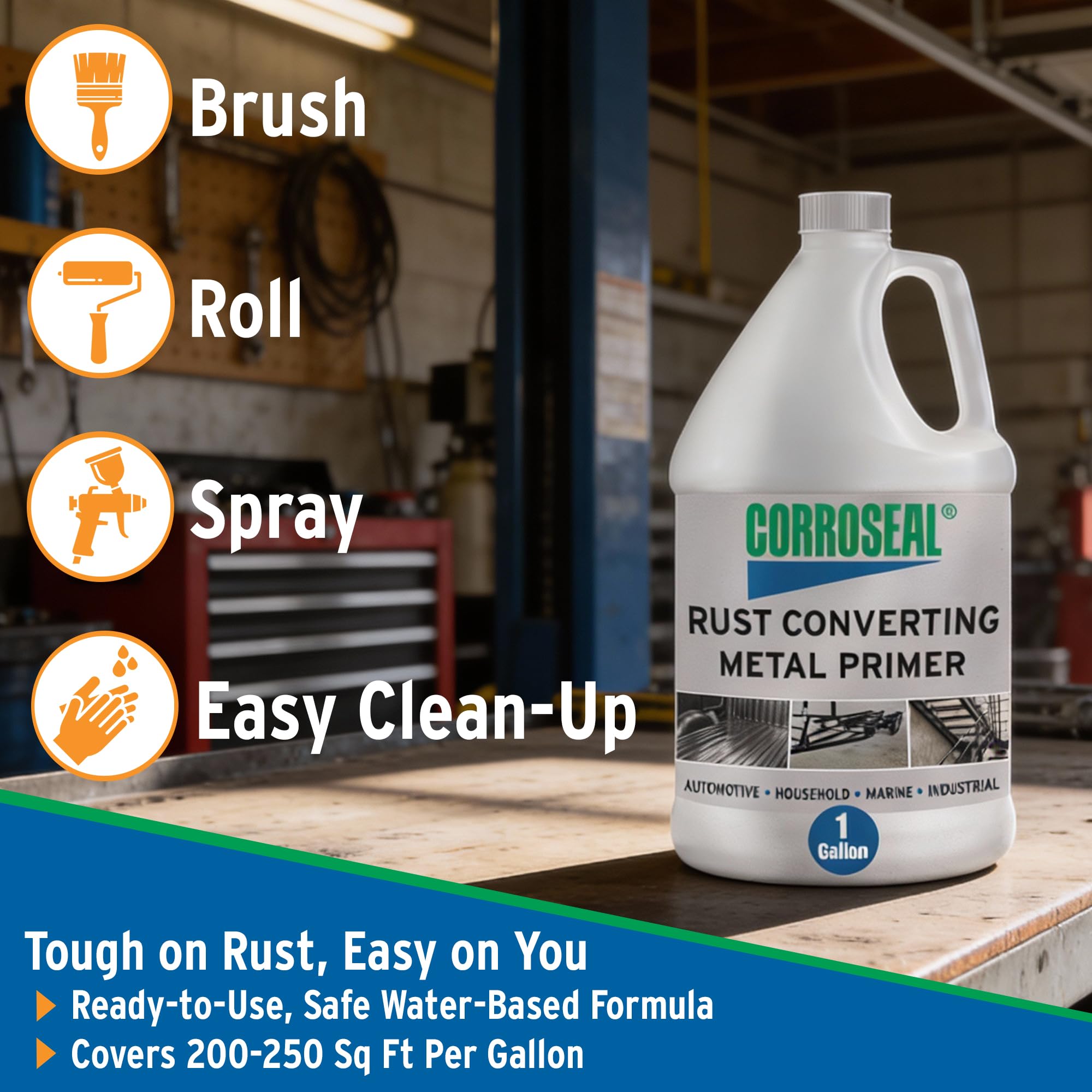 Corroseal one-gallon size beside toolbox for scale and portability