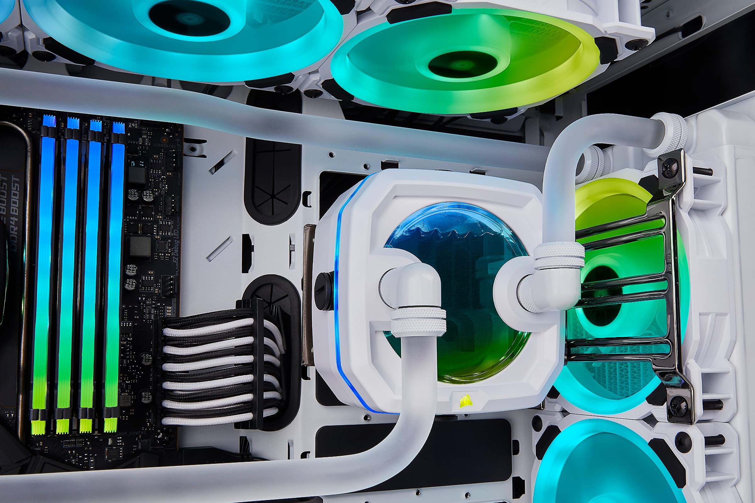 Corsair XL8 1L bottle beside a PC component to show scale and convenient refill capacity