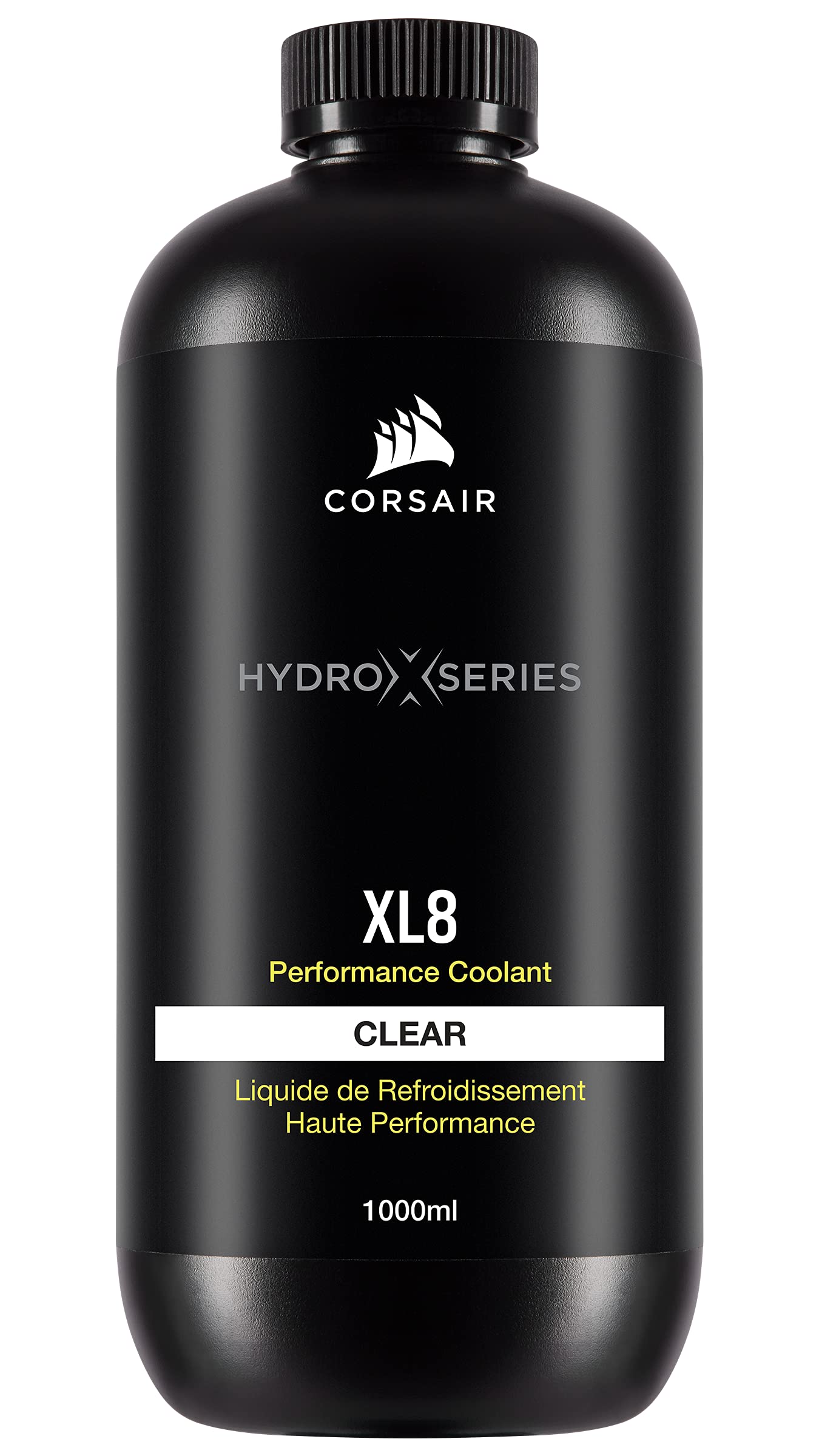 Corsair XL8 bottle front view showing label and 1L size, ideal for easy fill