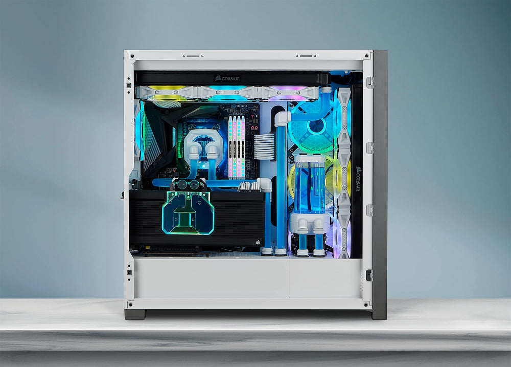 Corsair XL8 close-up of blue liquid texture highlighting clarity and color