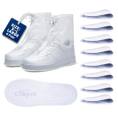 Cotkkstt front view of clear overshoes showing full protection