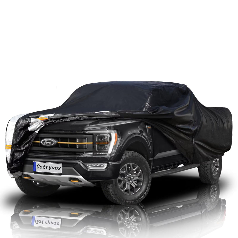 Cotryvox front view showing full coverage and secure fit protecting truck exterior