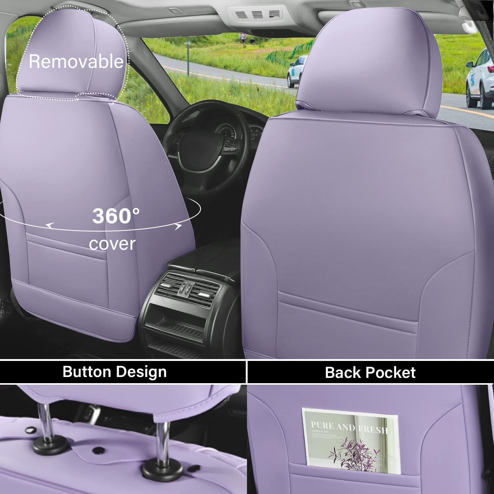 Coverado headrest and stitched detail showing precise fit and upscale appearance