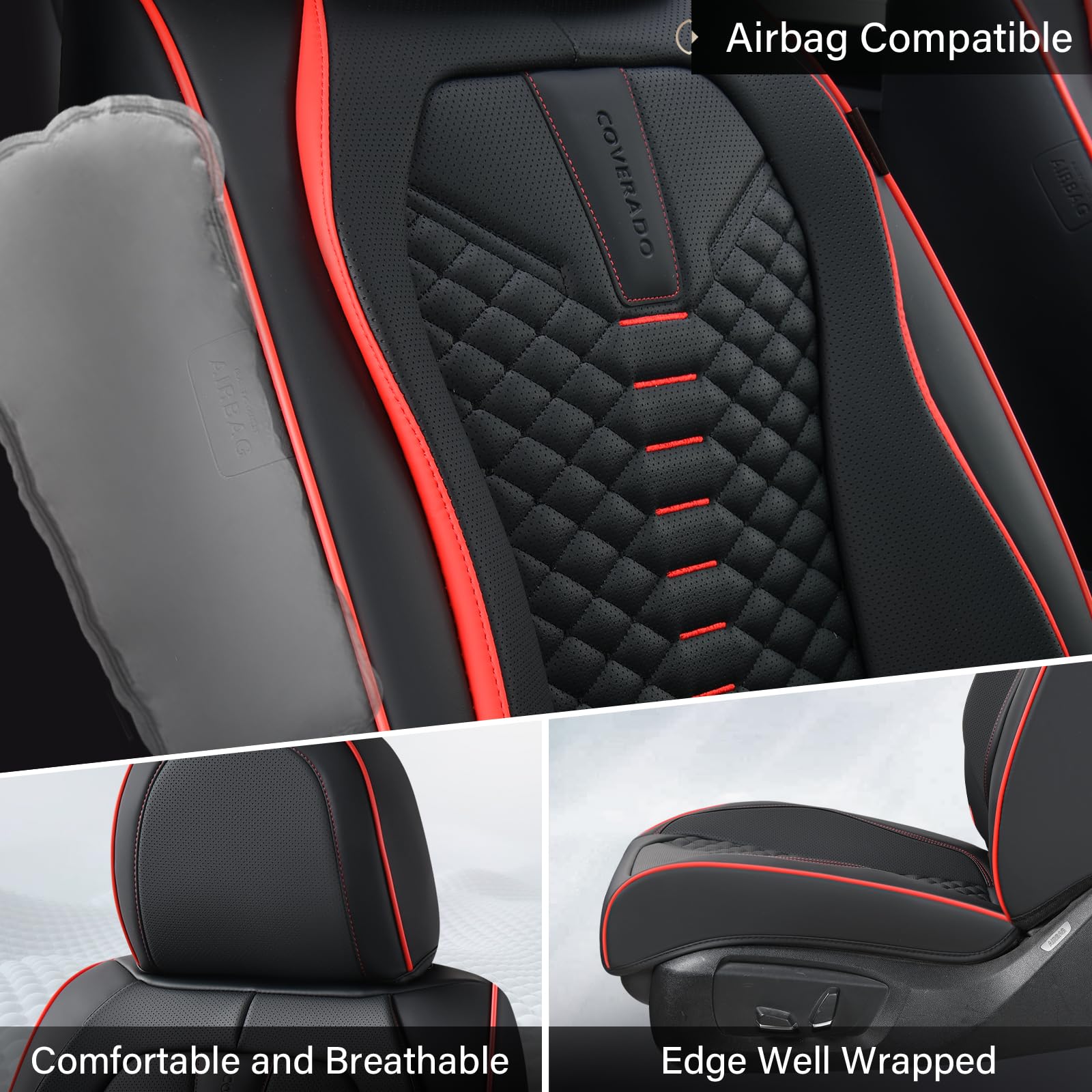 Coverado headrest close-up highlighting soft Nappa texture and comfort
